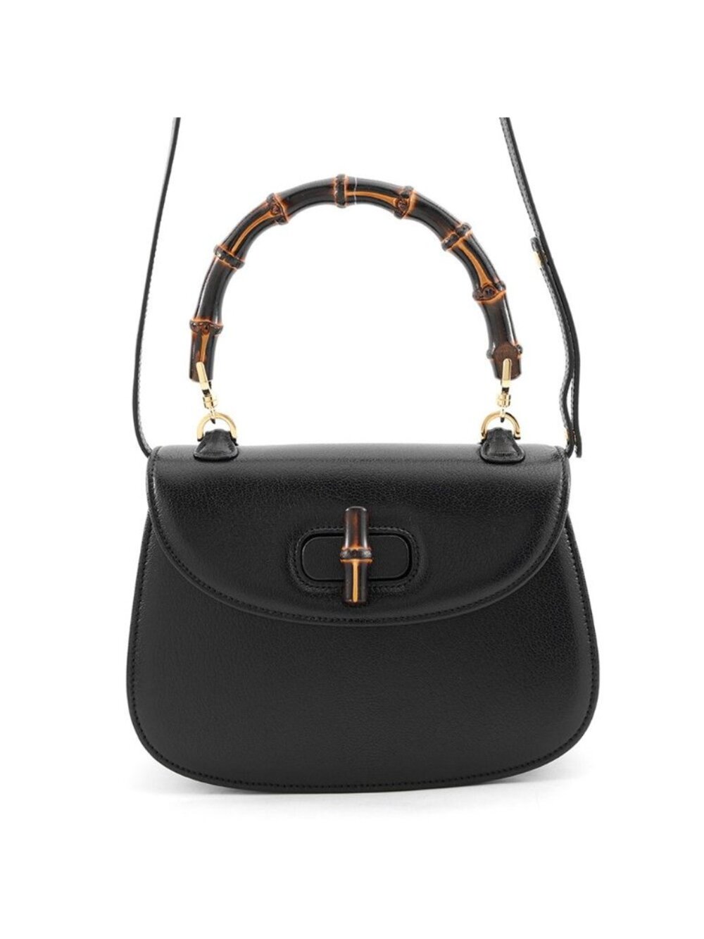 Gucci Handbag Bamboo Small Leather 2-Way Shoulder Black
